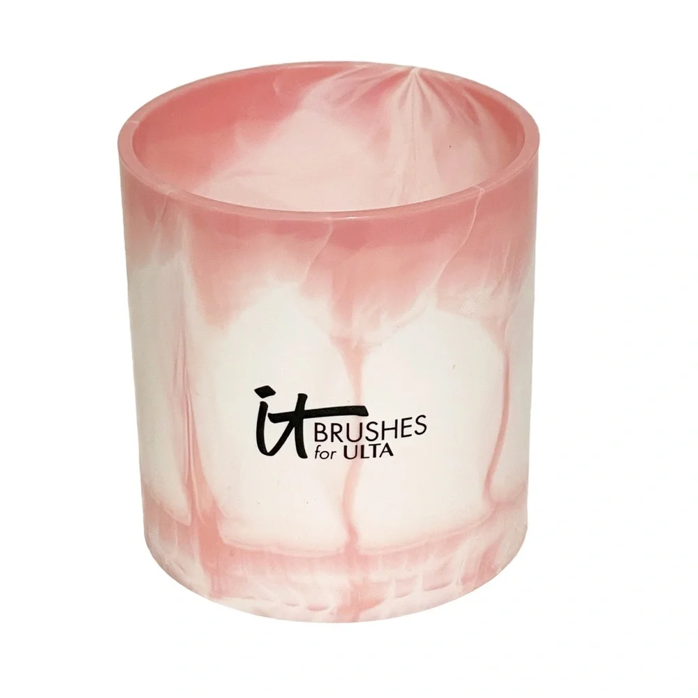 It Cosmetics for Ulta Pink Marble Plastic Makeup Brush Holder‎ Cup Vanity